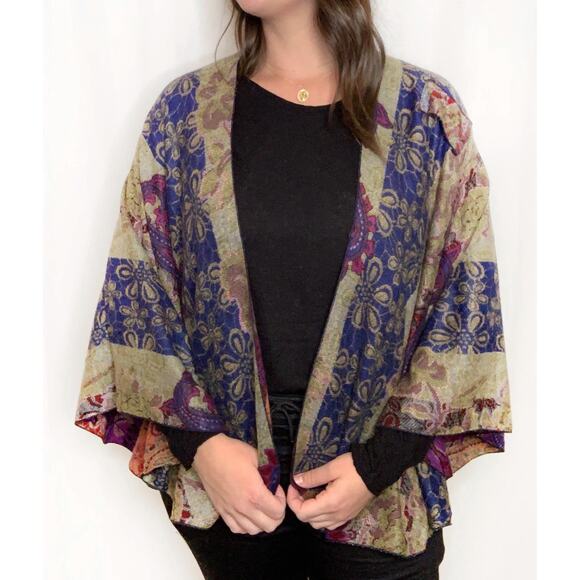 Rapti Scarves Cahsmere Shawl Wrap with Shoulder Loop Reversible One Size paisley - Picture 1 of 11